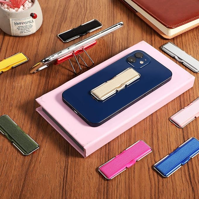 Weewooday 9 Pieces Finger Strap Phone Holders Elastic Phone Strap Stands Phone Handle Grips Elastic Finger Holders Finger Strap Stands for Smartphones, Small Tablets, 9