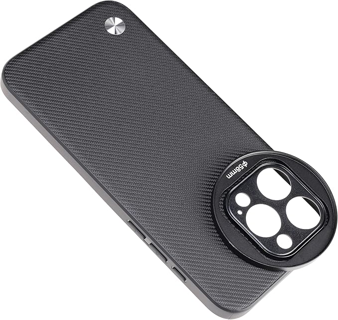 FocusFoto Phone Case Holder for iPhone 14 Pro Max Case, Integrated with 58mm Threaded Filter Adapter, Anti-Vignetting Design, Magnetic Wireless Charging (Black)