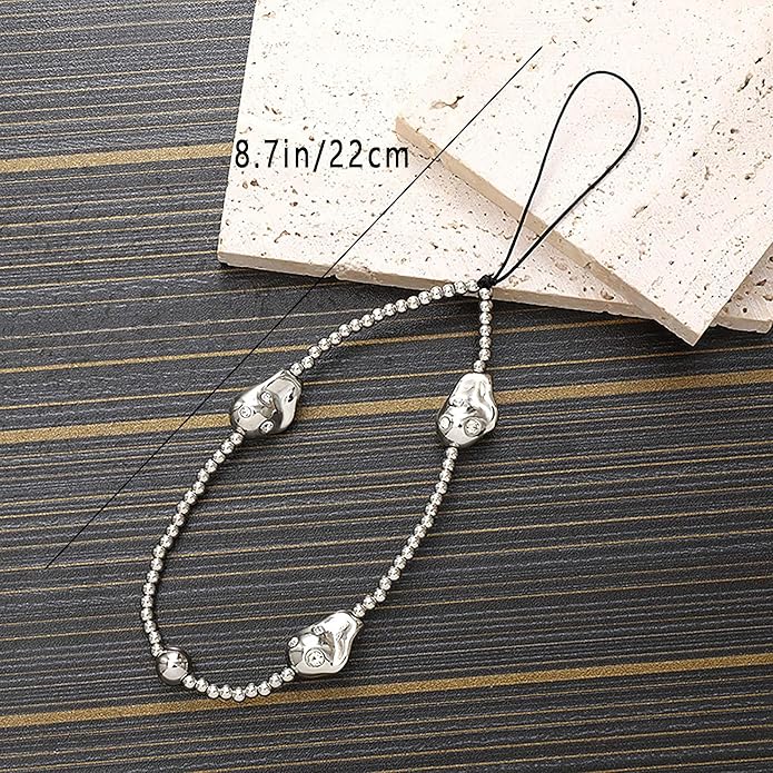 Beaded Phone Charm Lanyard Strap Girly Style Fixed Beads Pearl Lanyards