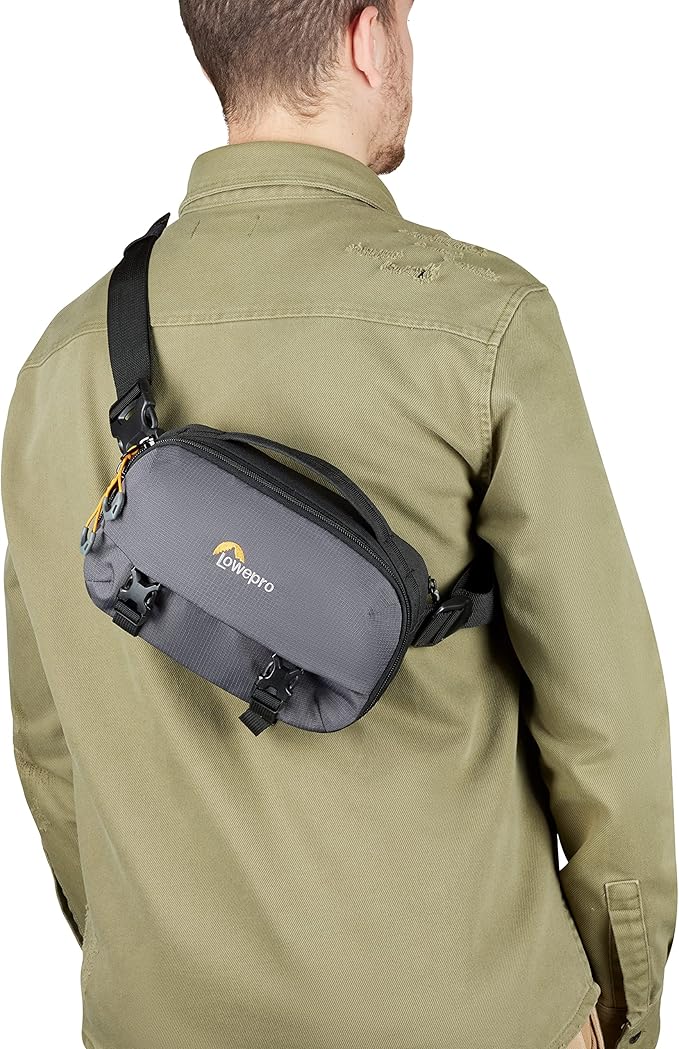 Lowepro Trekker Lite Hp 100, Compact Camera Backpack with Tablet Pocket, Camera Bag for Crop-Sensor Mirrorless, Ultracinch Compression System, Grey