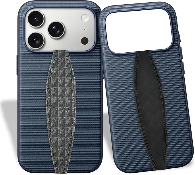 Switchbands Universal Phone Grip Strap – Pack of 2, Customizable Phone Holder for Hand, Wireless Charging Safe Phone Handle Grip, Phone Strap for iPhone, Samsung & Android Cases - Knurled Black