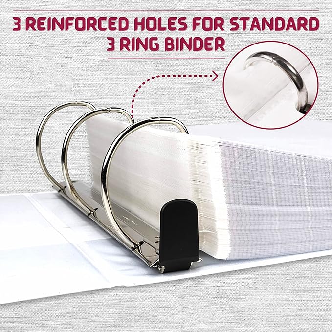 Sheet Protectors, 50 Count Clear Page Protectors for 3 Ring Binder, Top Loading Plastic Sleeves 8.5 x 11 inch