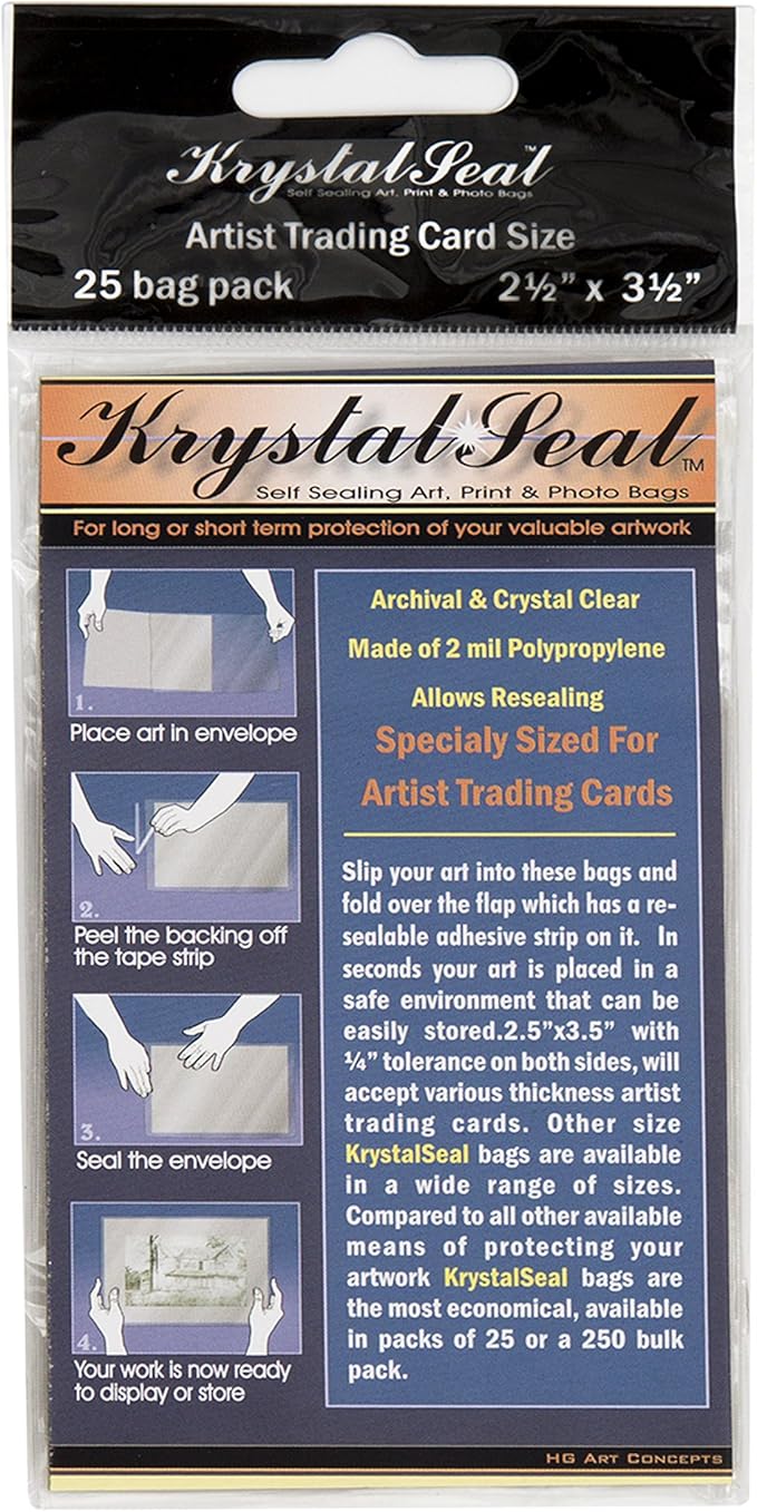 Creative Mark Krystal Seal ATC Art and Photo Bags - Archival Polyethylene Sealing Bags for Paintings, Artwork and Photo Storage - 11 x 17- Pack of 25