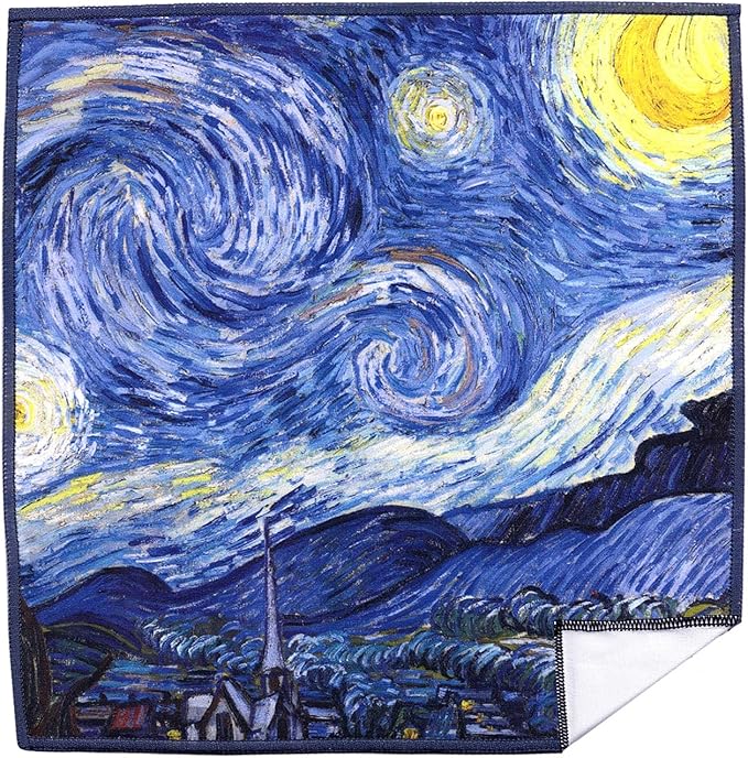 Large [2 Pack] Classic Art (Gogh Starry Night) - Ultra Premium Quality Microfiber Cleaning Cloths (Best for Camera Lens, Glasses, Screens, and All Lens.), Microfiber Cloth