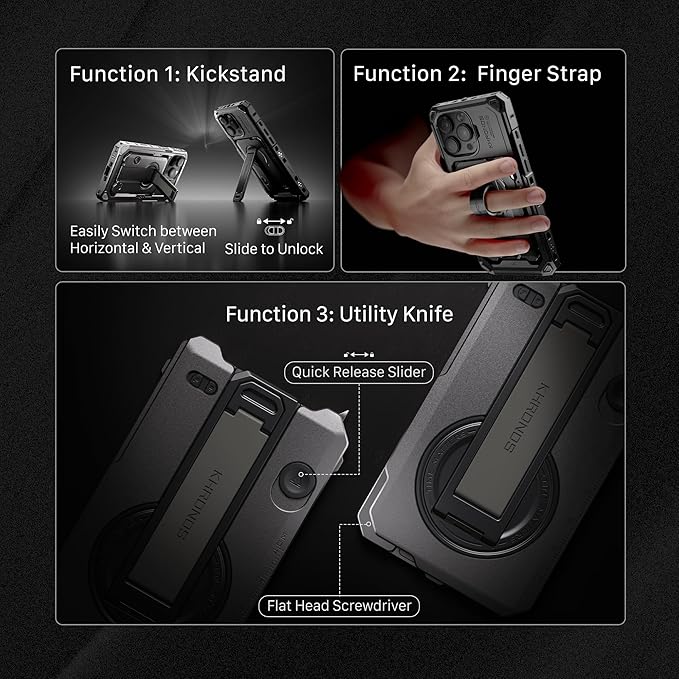 Tilta Khronos Case Compatible with iPhone 16 Pro Max Case – Black | Mobile Filmmaking Accessories | Phone Camera Cage | Phone Video Rig TK-IP16-PMFC-B