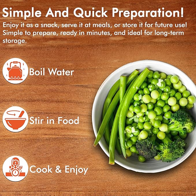 Numanna Dozen Emergency Freeze-Dried 12 Vegetables Buckets 1200 Servings Contains Peas, Green Beans & Broccoli | Non-GMO, No Preservatives, No MSG Camping & Emergency Survival Food 25 Years Shelf Life