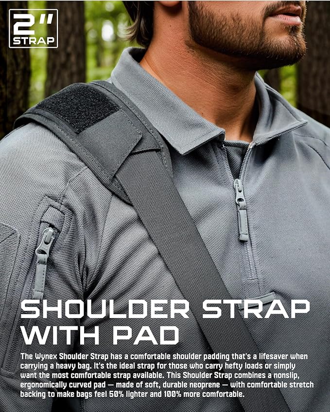 WYNEX Shoulder Strap Pad for Tactical Pouch, Universal Bag Strap with Detachable Thick Pad Single Shoulder Straps Replacement