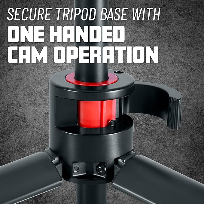Gator Frameworks ID Series Tripod Mic Stand with 26" Dual Section Adjustable Boom Arm, Fully Collapsable into Compact Cylinder Shape (GFW-ID-MIC)