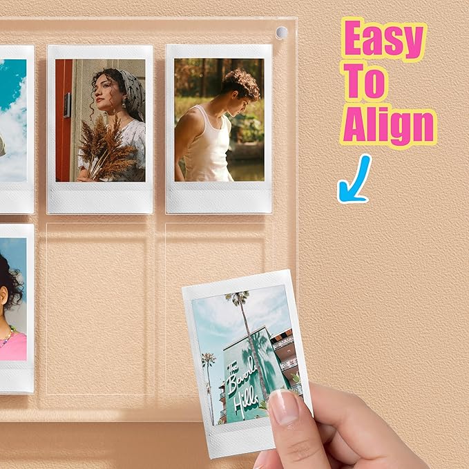 Janaden 2x3 Polaroid Picture Frame Holder for Photos, Acrylic Fridge Magnetic Frame Compatible with Fujifilm Instax Mini/Square Film, Instax Collage Frame for Refrigerator and Desktop Picture Display