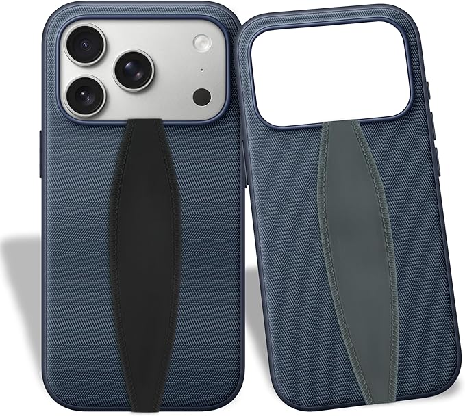 Switchbands Phone Grip Strap - Pack of 2 Reversible Finger Holder for Phone Back, Customizable Anti-Slip Design, Wireless Charging Compatible Detachable Holder for iPhone - Black & Grey