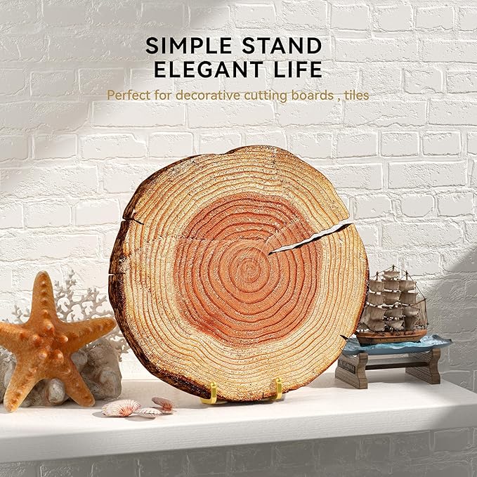 Plate Stands for Display 12 Inch Heavy Duty - Metal Picture Frame Easel Stands for Large Plates, Books, Platters, Plaques, Decor (Gold 2 Pack)