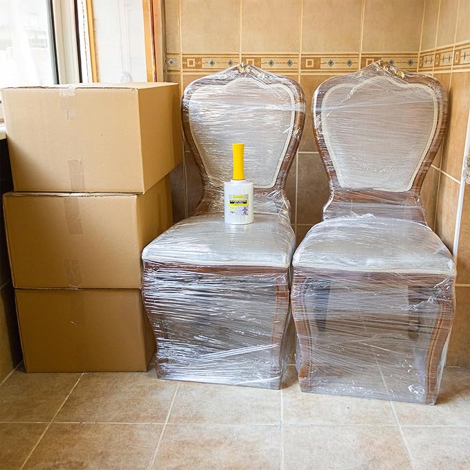 " 12-Pack " Mini Stretch Wrap Roll with Handle | 5 inch x 1000ft x 12 pcs | Shrink Wrap Roll | Stretch Wrap for Moving | Plastic Wrap for Moving | Stretch Film Wrap for Moving | 5 inch Stretch Wrap |