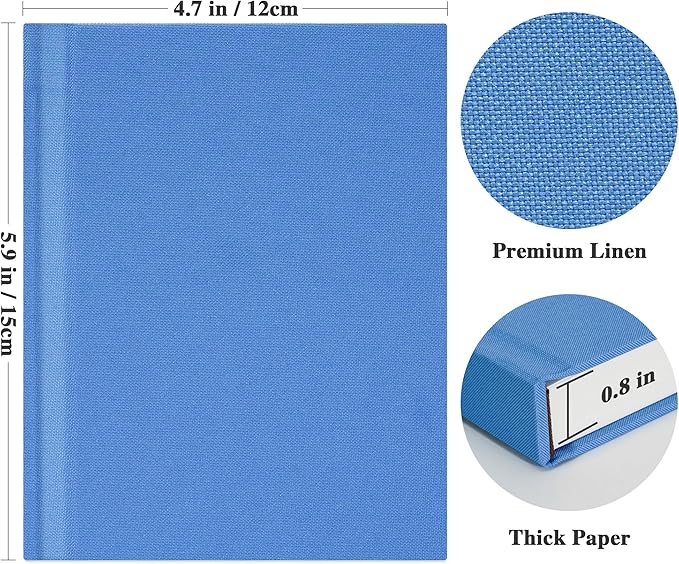 Vienrose Polaroid Photo Album with Writing Space – 2x3 Photo Album for Instax Mini & Polaroid Go, 26 Pockets Wedding Travel Scrapbook, Small Linen Album for Instant Photos, Blue