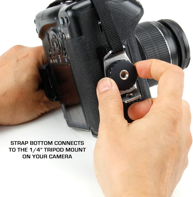 USA Gear DualGRIP Professional Grip Camera Hand Strap with Neoprene Design and Metal Plate - Compatible with Canon, Fujifilm, Nikon, Sony, and more DSLR, Mirrorless, Point & Shoot Cameras (Galaxy)