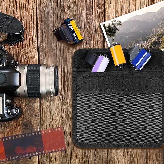 Cosblank 2 Pieces Filmguard Bag Waterproof Storage Carrying Case Xray Proof Bags Film X-Ray Protector Radiation-resistant Bag for Photographers Tourists Travelers, Black(711-12B Medium)