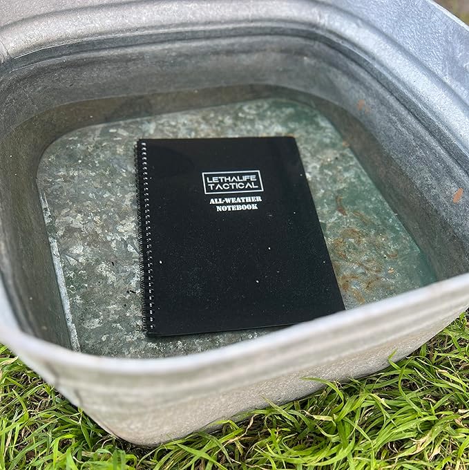 8.5x11 inch All Weather Notepad Writing Pad (Black)