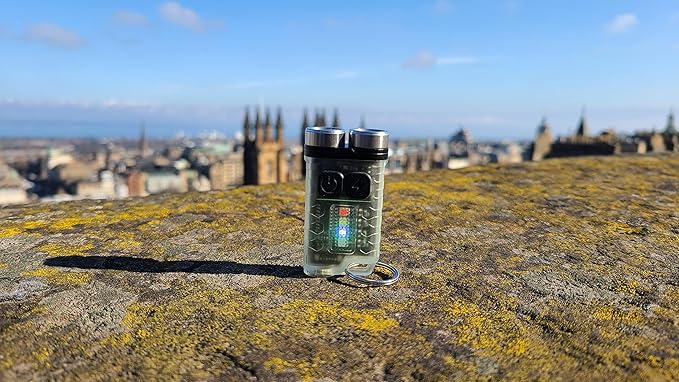Vortex V3 EDC Flashlight with Red UV Blue Light Emergency Signals Fluorescent Powerful 900lm Rechargeable Mini Pocket LED Keychain Flashlight 10 Modes USB-Type C IP65 Waterproof Magnetic end