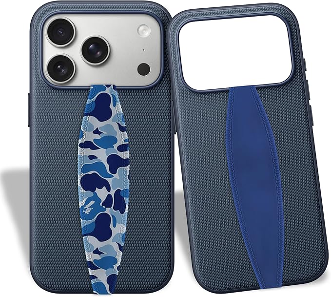 Switchbands Universal Phone Grip Strap – Pack of 2, Customizable Phone Holder for Hand, Wireless Charging Safe Phone Handle Grip, Phone Strap for iPhone, Samsung & Android Cases - Blue & Cobalt Blue