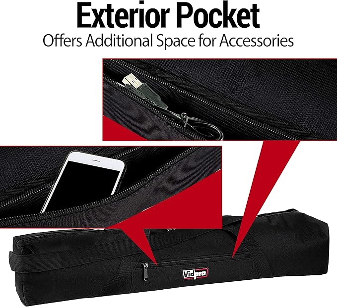 VidPro TC-27 Padded Tripod Bag carries 27-Inch Long Tripods