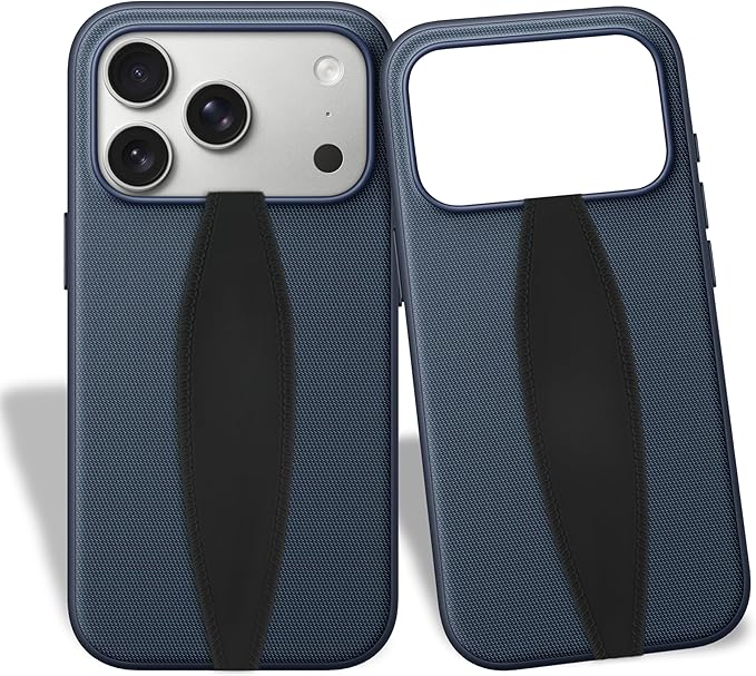 Switchbands Universal Phone Grip Strap – Pack of 2, Customizable Phone Holder for Hand, Wireless Charging Safe Cellphone Handle Grip, Finger Strap for iPhone, Samsung & Android Cases - I Love Black