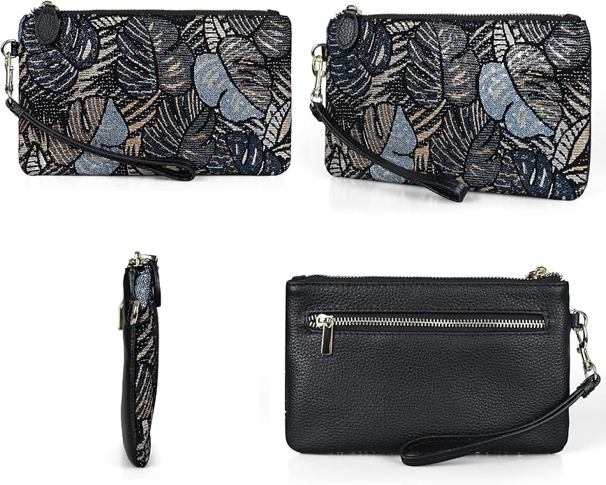 befen Genuine Leather Wristlet Clutch RFID Blocking Bag Cell Phone Wallet Purse Wristlet Wallet Purses and Handbags for Women