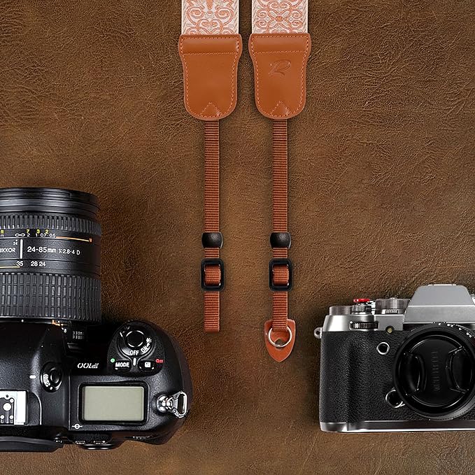 Padwa Lifestyle Plaid Camera Strap - 2" Wide Double Layer Cowhide Head,Cotton Camera Shoulder Straps
