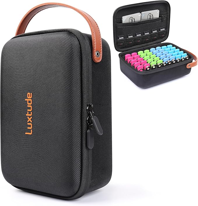 Luxtude Flash Drive Case with Labels, USB Storage Case, 61 Slots Thumb Drive Cases, USB Organizer Cases for Samsung,for Sandisk, Memory Stick, Large
