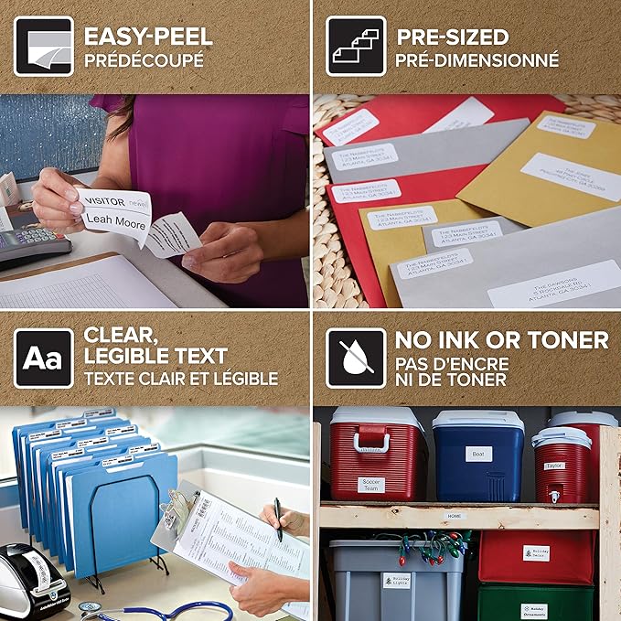 DYMO LW Address Labels, 28mm x 89mm, 24 Rolls of 130 Easy-Peel Labels (3120 Labels), Self-Adhesive, for LabelWriter Label Makers, Authentic