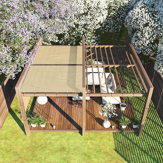 ColourTree Customized Size Fence Screen Privacy Screen Beige 5' x 168' - Commercial Grade 170 GSM - Heavy Duty - 3 Years Warranty - Cable Zip Ties Included