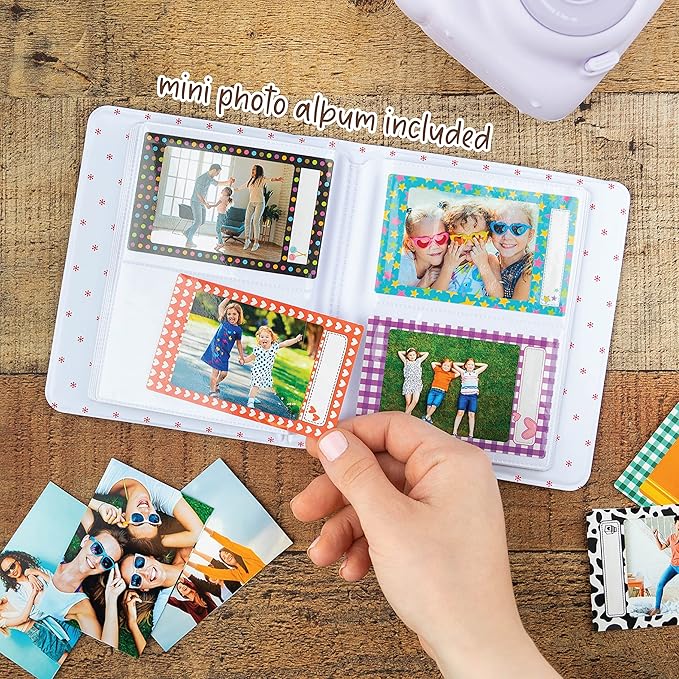 Fujifilm Instax Mini 11 Camera + Fuji Instant Instax Film (40 Sheets) & Includes Case + Assorted Frames + Photo Album + 4 Color Filters and More Bundle (Lilac Purple)