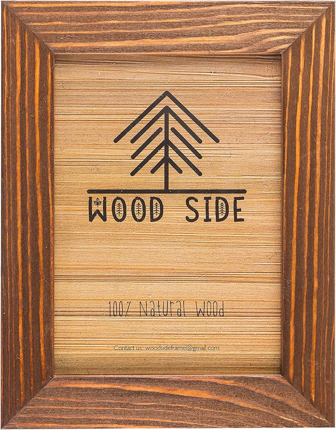 Rustic Wooden Picture Frame 4x6 Inch - Set of 2-100% Natural Eco Barn Wood with Real Glass - Made for Wall Hanging and Tabletop Display - Honey Brown