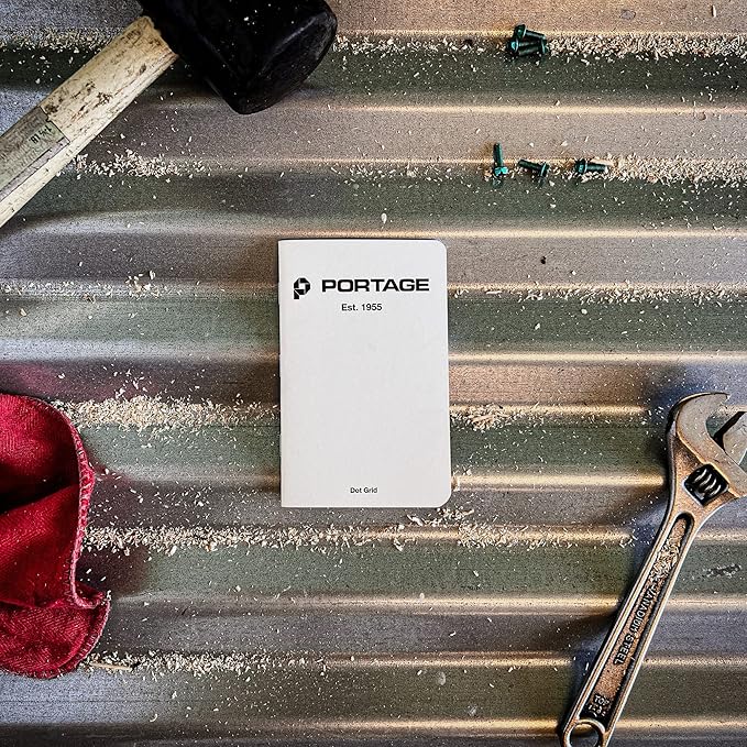 Portage Small Blank Notebook- Notepad for Field Notes, White Blank Small Sketch Book, Pocket Notebook Journal for Taking Notes in the Field – 3.5 x 5.5 Inches, 64 Pages, (Pack of 6)