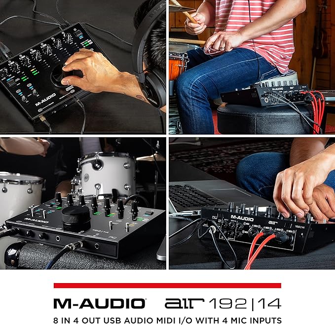 M-AUDIO AIR 192x14 USB-C Audio Interface for Studio Recording with 8 In and 4 Out, MIDI Connectivity, and Software from MPC Beats and Ableton Live Lite