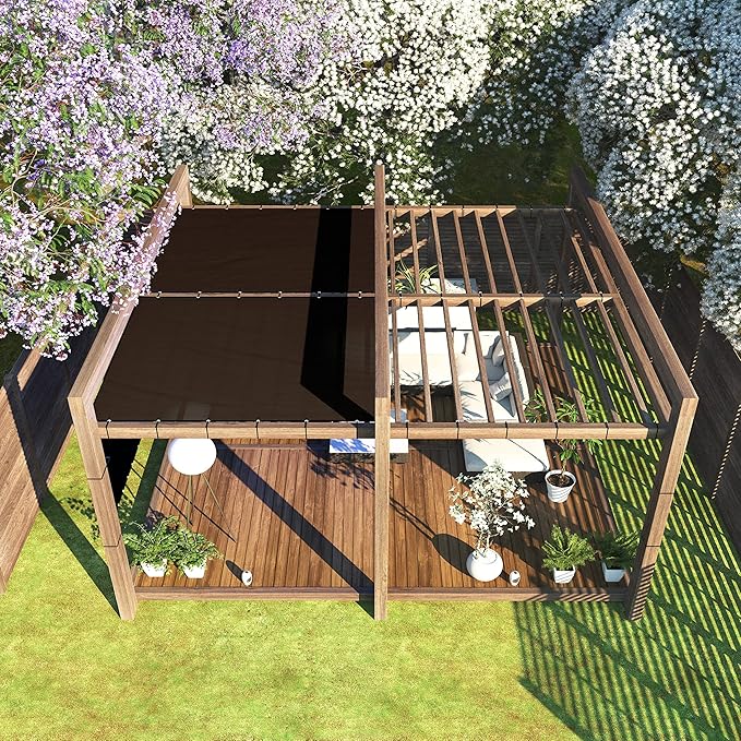 ColourTree Customized Size Fence Screen Privacy Screen Brown 5' x 106' - Commercial Grade 170 GSM - Heavy Duty - 3 Years Warranty - Cable Zip Ties Included