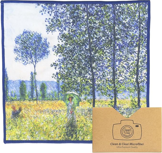 Large [6 Pack] Classic Art (Sunlight Effect Under The Poplars) - Ultra Premium Quality Microfiber Cleaning Cloths (Best for Camera Lens, Glasses, Screens, and All Lens.), Microfiber Cloth