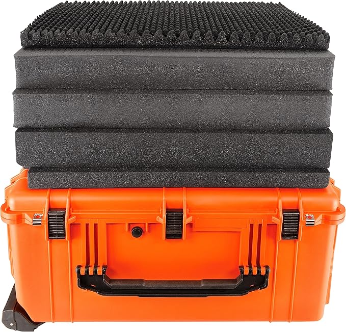 Eylar 31.5" X-Large Protective Roller Hard Case for Cameras, Drones, Tools, and AV Equipment with IP67 Waterproof, Shock Resistant, and Customizable Foam Inserts (Orange)