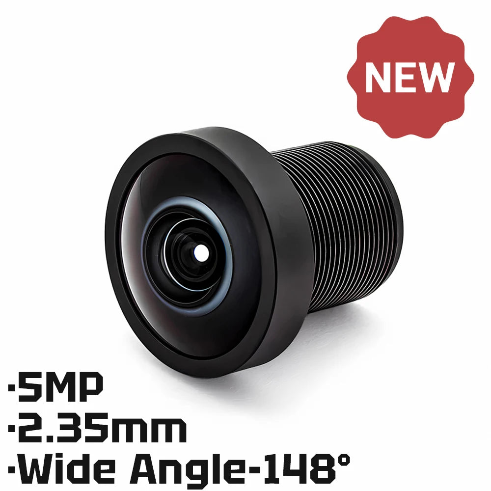 HD 5MP M12 Mount Lens 2.35mm 148° Wide Angle Aperture F2.0 Format 1/2.7" With 650nm Filter For Surveillance Security CCTV Camera