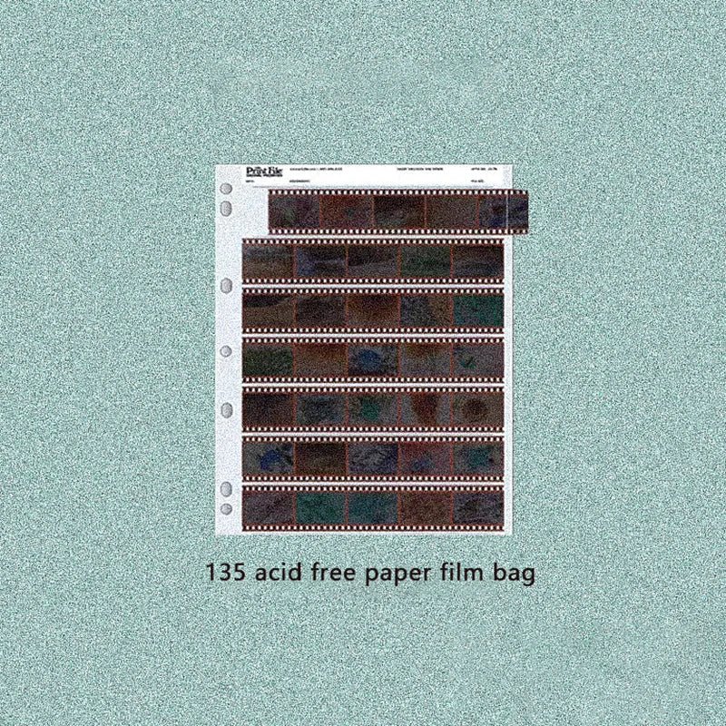 10pcs 35mm 120/135 Negatives Film Storage Pages Acid-free Bags Black&White Color Film Slide Preservers Pages Long-term Storage