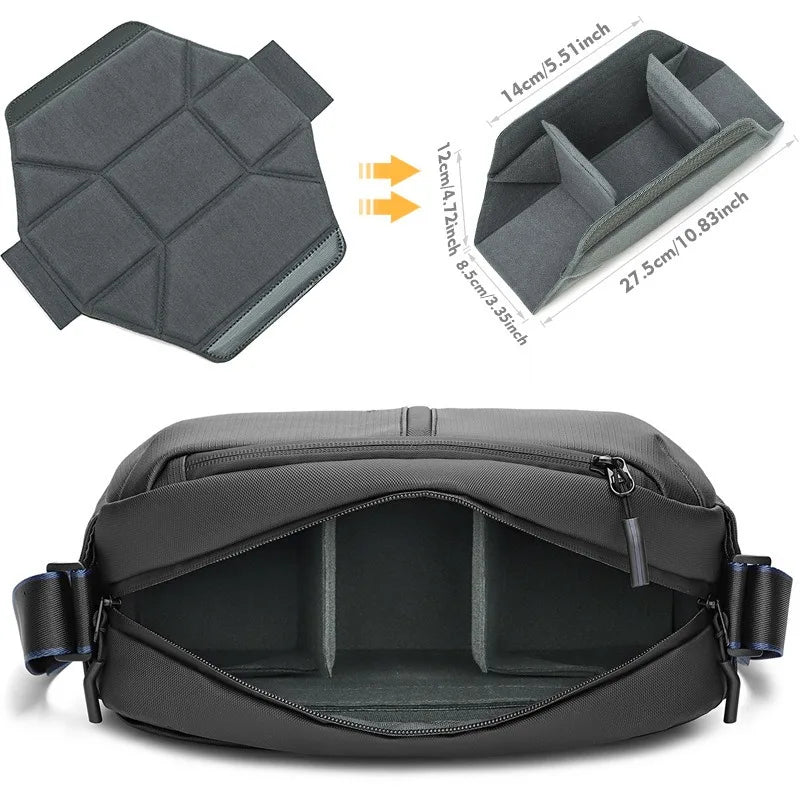 Waterproof single-shoulder bag, camera bag, digital bag, with reasonable storage, trendy, sturdy and durable. Digital bag