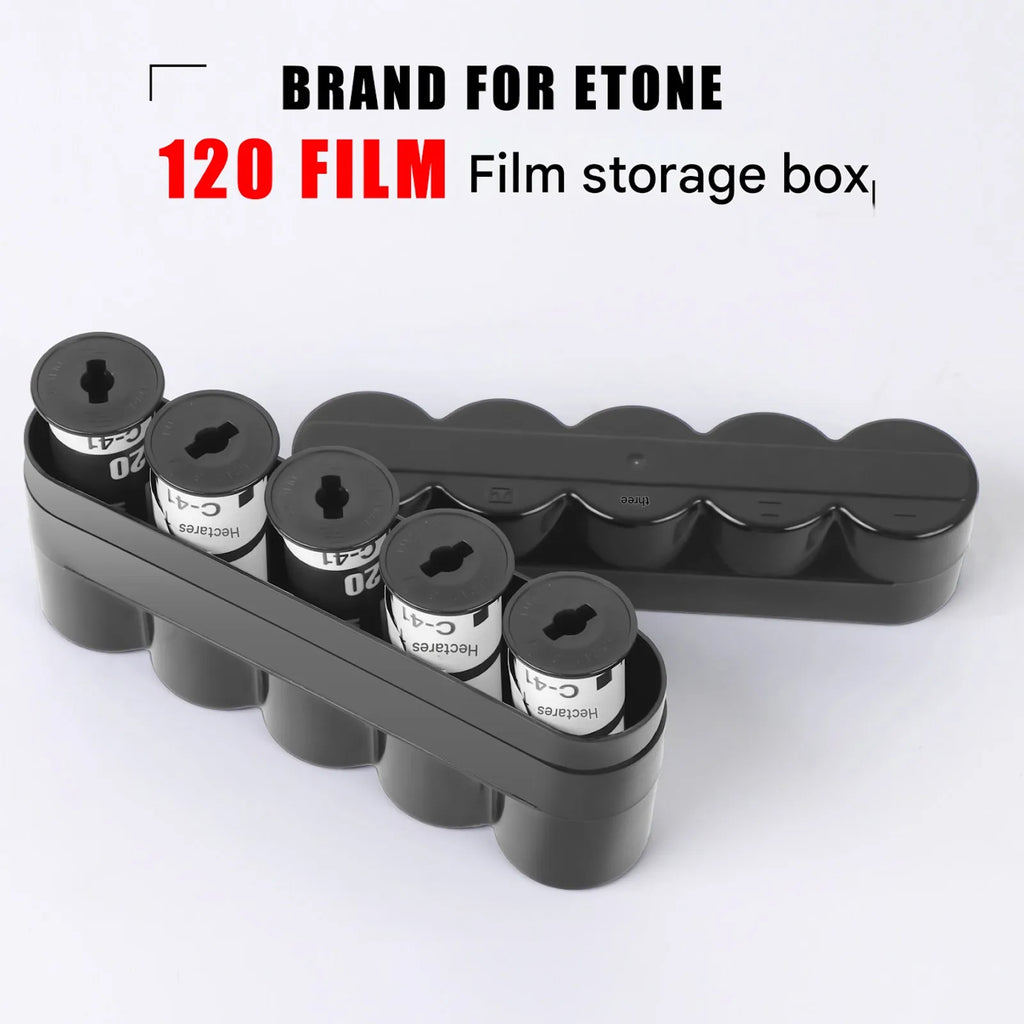 60mm Film Container Storage Box Hard Box Plastic Can Hold 5 Rolls of 120 Film Dustproof Darkroom Equipment Camera Accessories