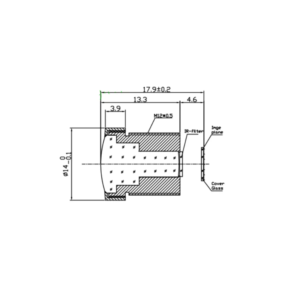 Fisheye Lens HD 3MP 1.8MM 170 Degree Wide View Angle M12 Mount Aperture F2.0 Format 1/3" for Surveillance Security Cameras