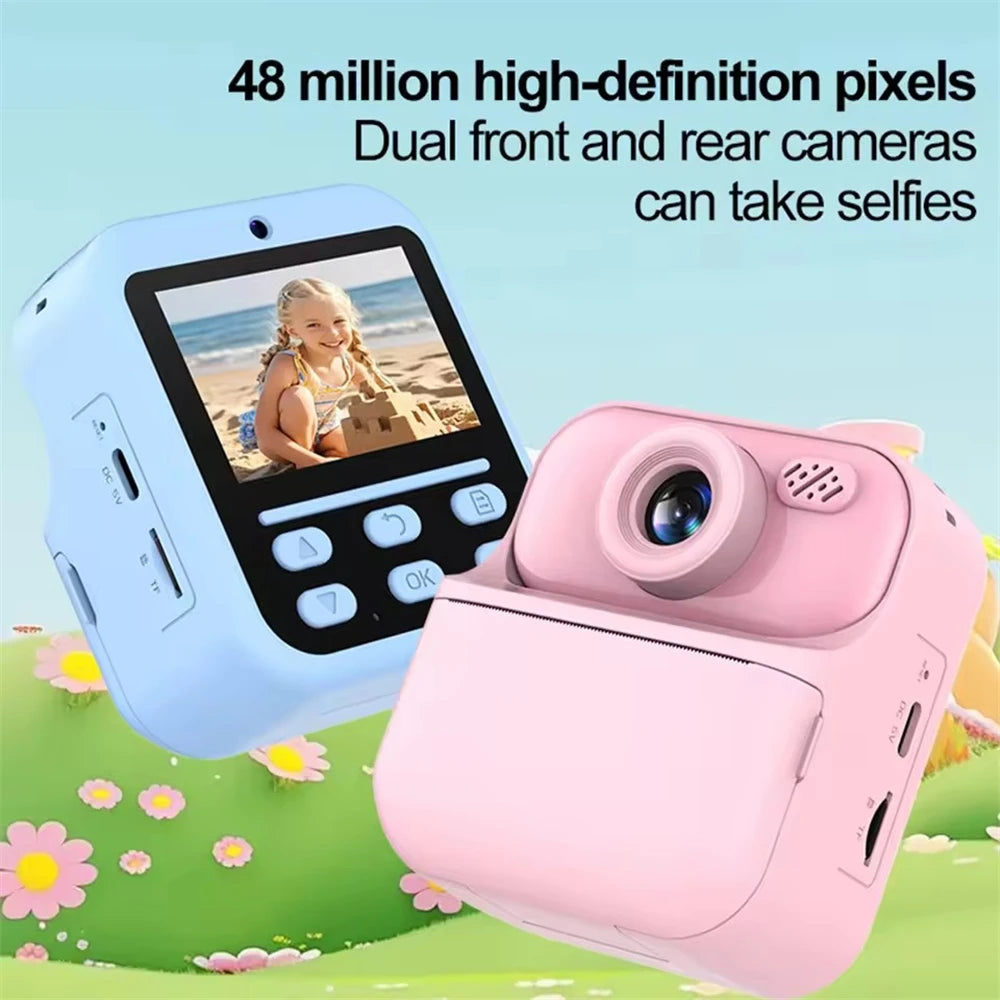Instant Print Camera HD Digital Camera 2.4'' Instant Photo Printing Camera Portable Digital Camera for Girls Boys Birthday Gifts