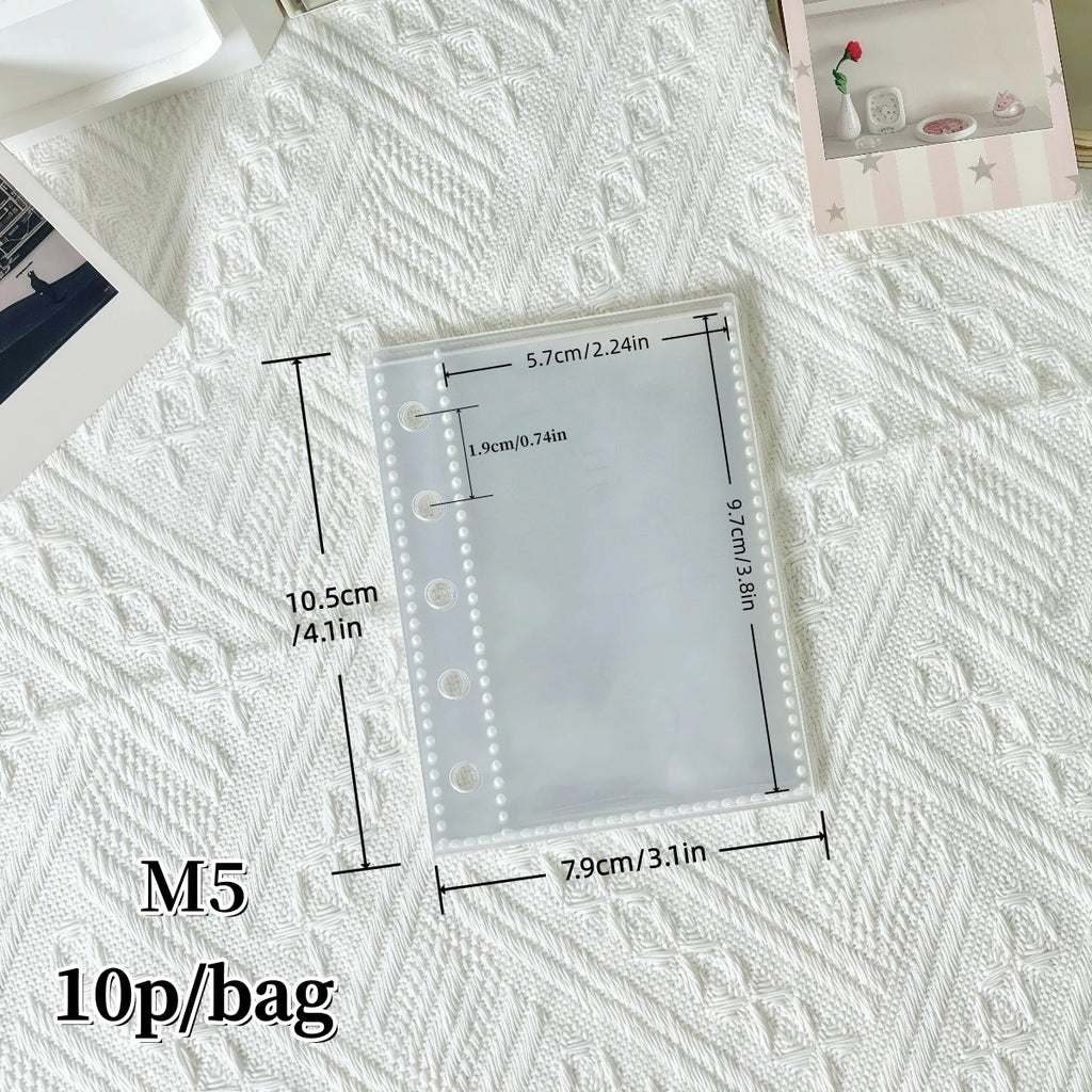 10/20/30/50 Pieces/Bag M5/A6/A7 Transparent Binder, Plastic Protective Cover, Portable Sticker Book, Binder, Photo Album Binder Refill, High-Quality Pp Material, Acid-Free, Pvc-Free, Safe Storage, High Transparency, Can Be Us
