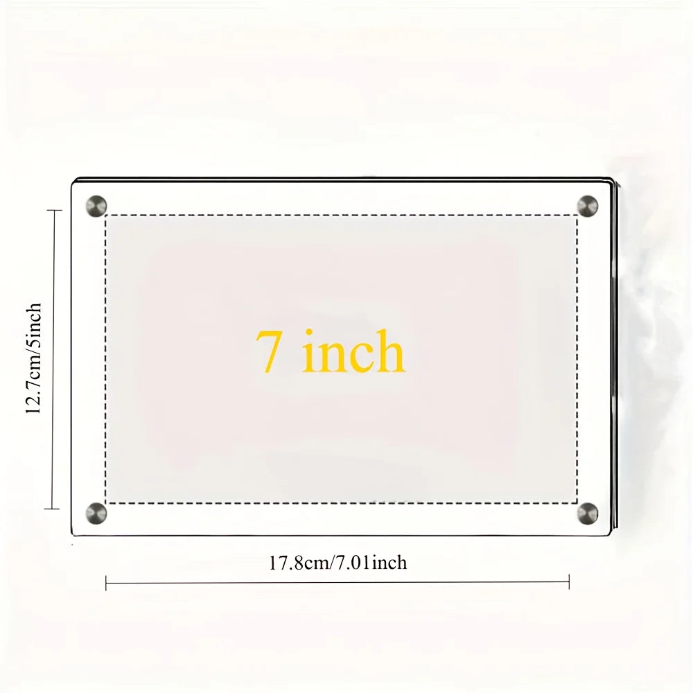 1 Pack of 5-10 Inch A4/A5 Acrylic Photo Frame Classic Tilted Desktop Display Stand for Photo Home Decoration