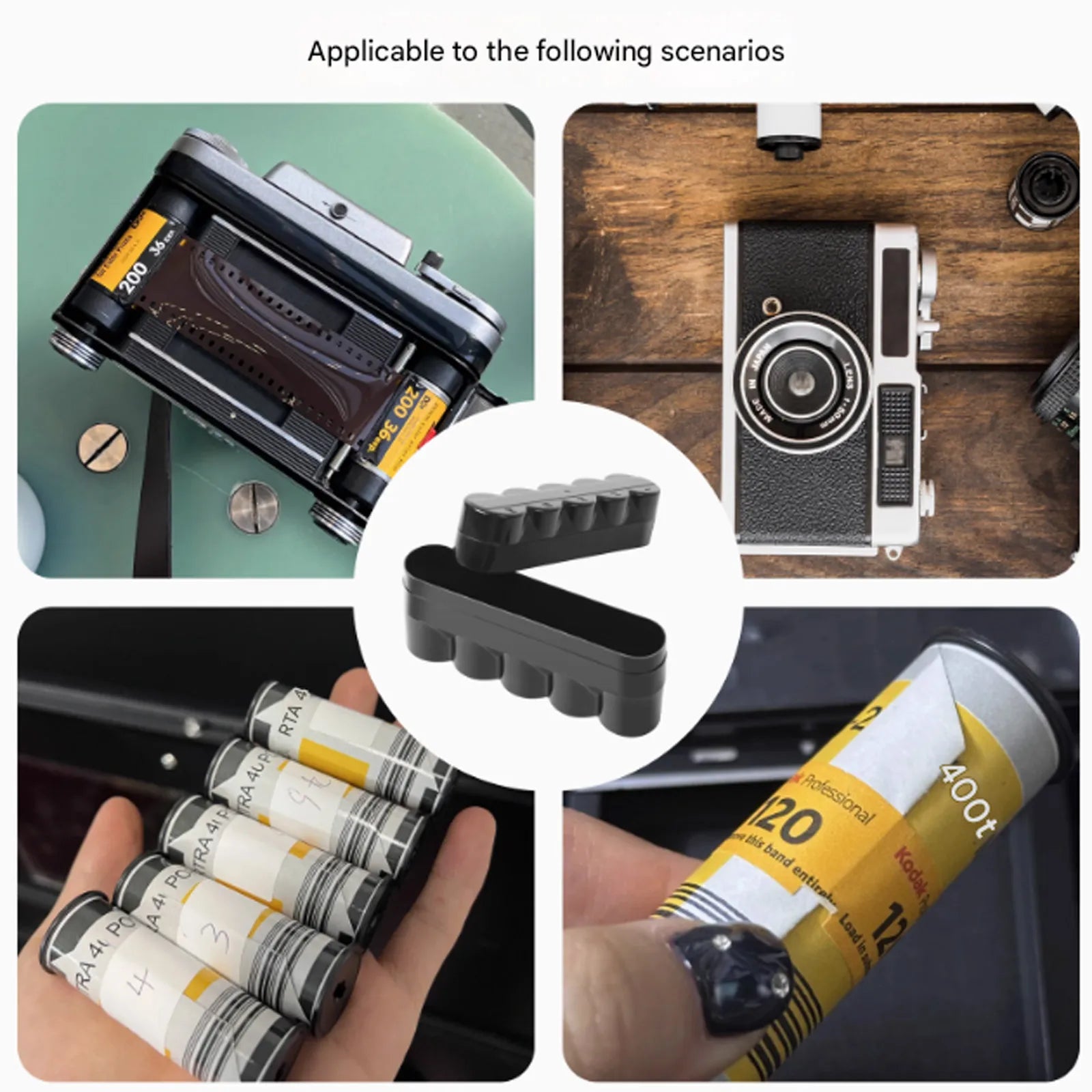 60mm Film Container Storage Box Hard Box Plastic Can Hold 5 Rolls of 120 Film Dustproof Darkroom Equipment Camera Accessories