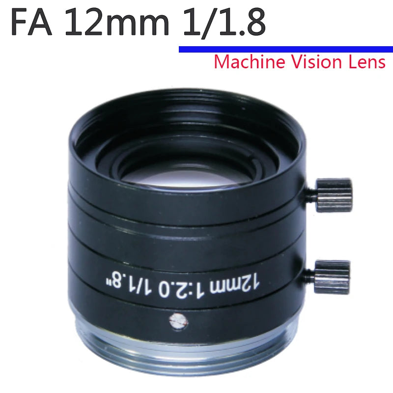 5MP F2.0 1/1.8Inch C Mount Manual Iris Lens 4mm 6mm 8mm 12mm 16mm 25mm 35mm 50mm 75mmFixed Focal Lightweight Machine Vision Lens