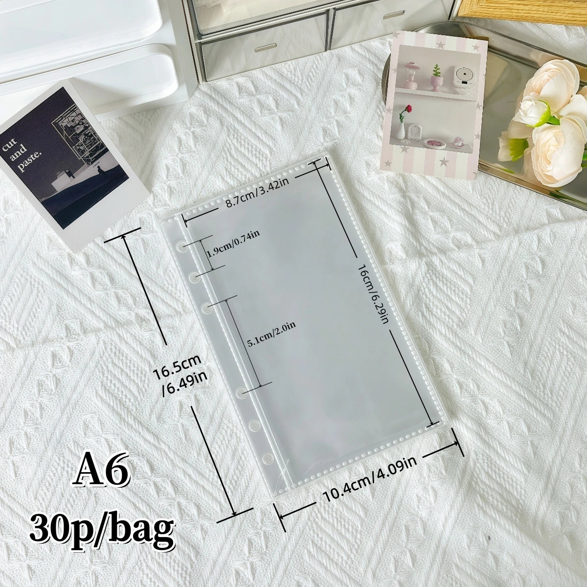 10/20/30/50 Pieces/Bag M5/A6/A7 Transparent Binder, Plastic Protective Cover, Portable Sticker Book, Binder, Photo Album Binder Refill, High-Quality Pp Material, Acid-Free, Pvc-Free, Safe Storage, High Transparency, Can Be Us